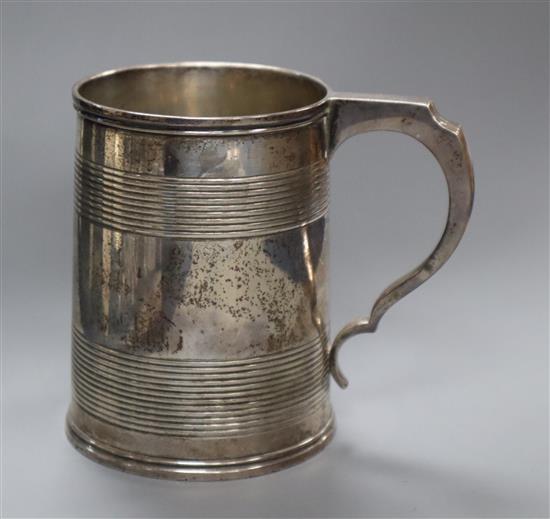 A George IV reeded silver christening mug, William Bateman, London, 1822, 6.5 oz.